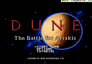 Dune II - The Battle for Arrakis (Europe) Title Screen